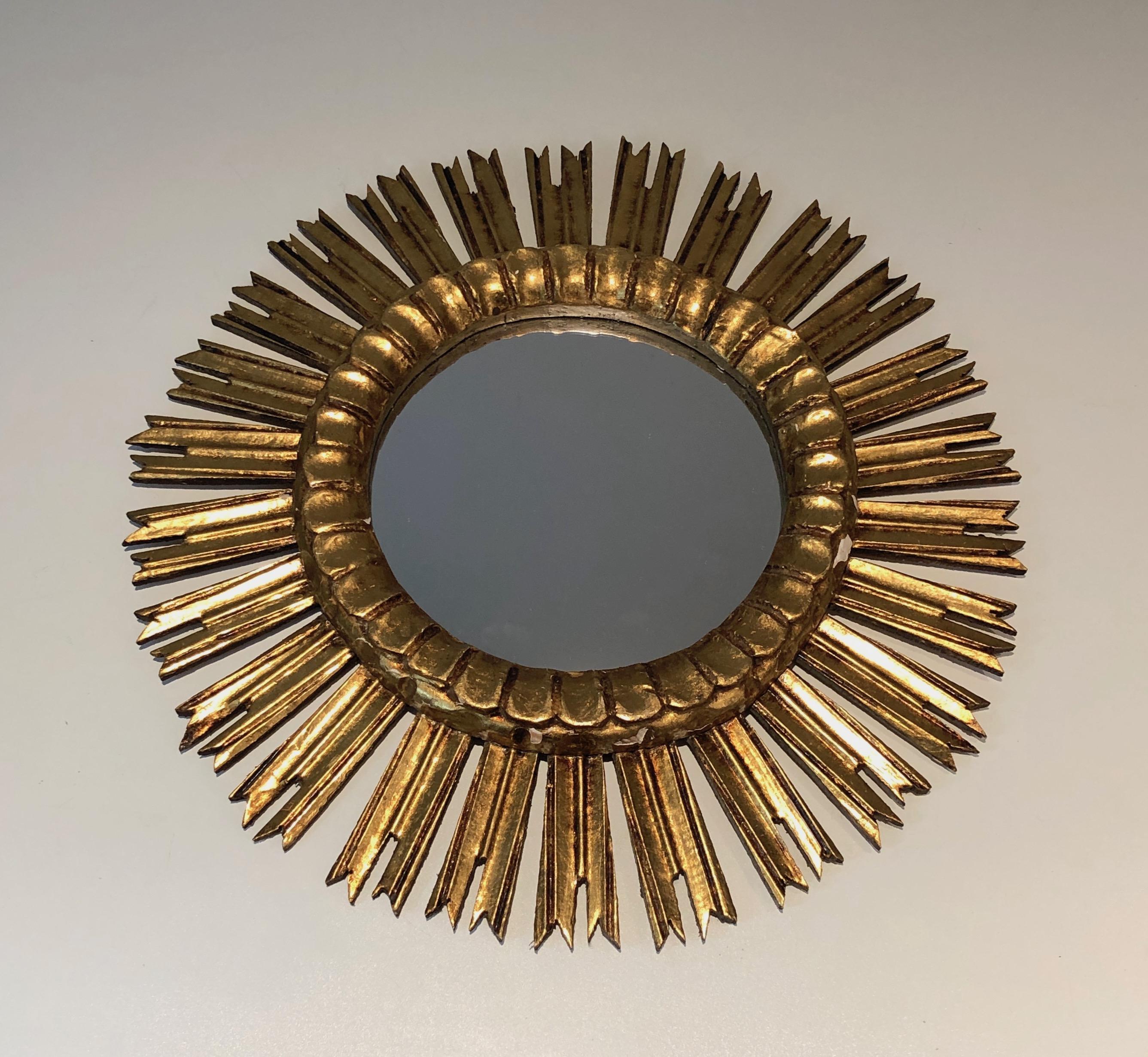 Gilt Wood Sunburst Mirror 10