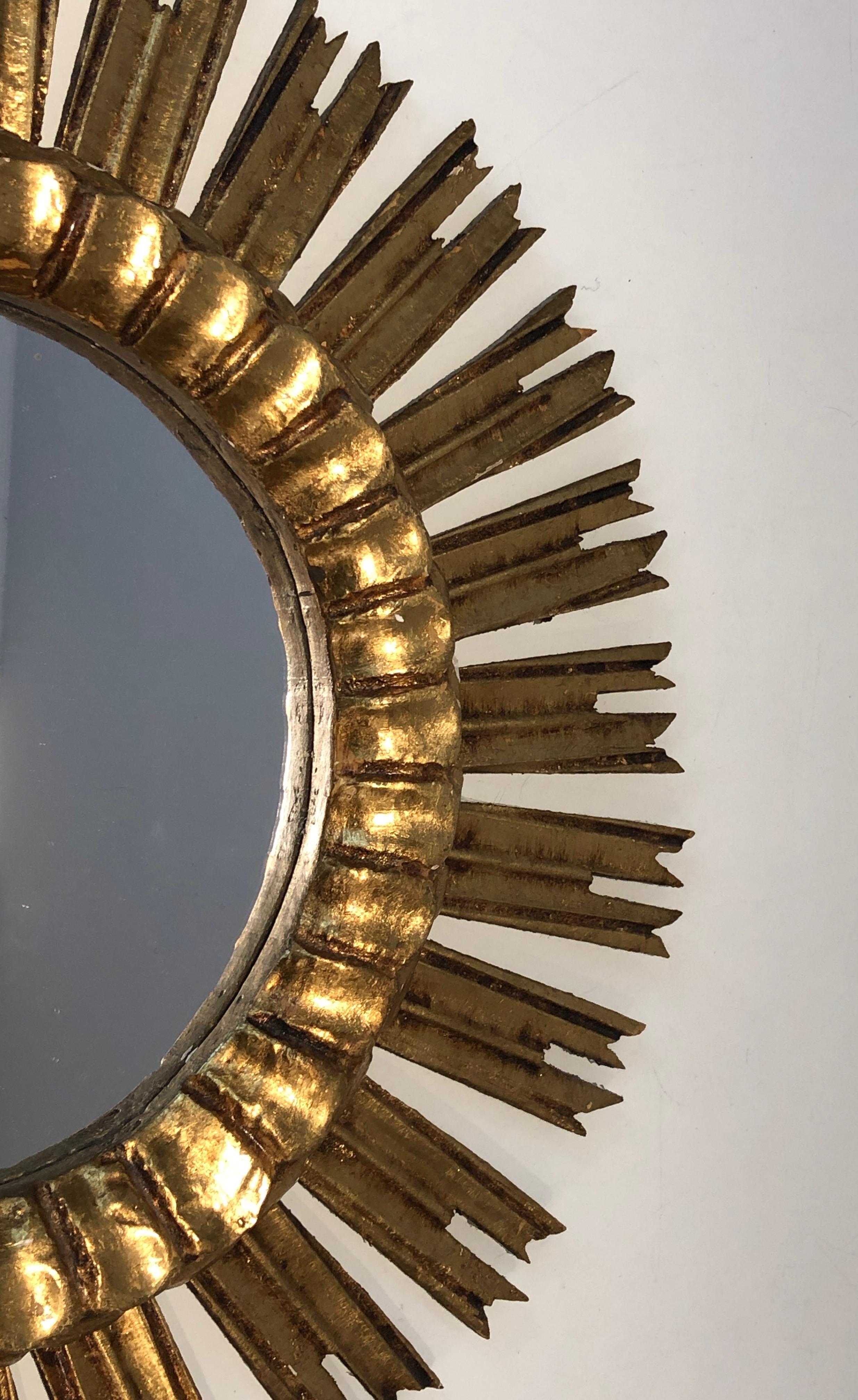 Gilt Wood Sunburst Mirror 1