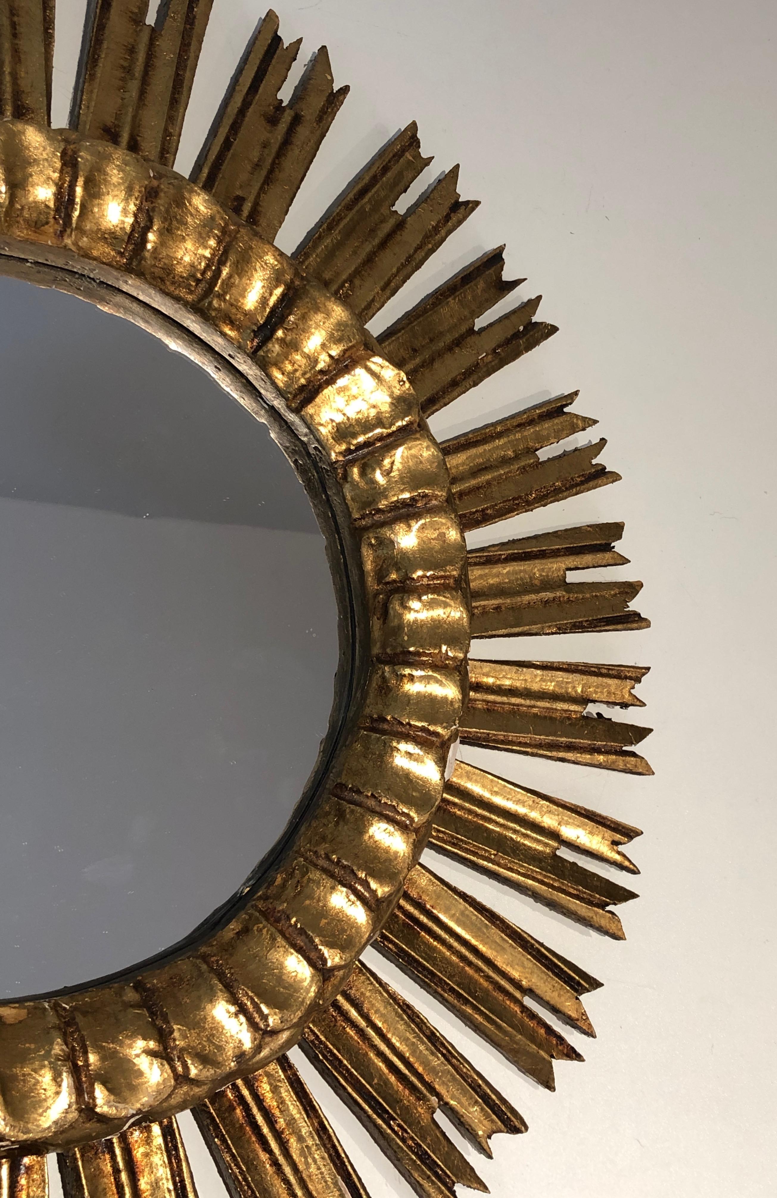 Gilt Wood Sunburst Mirror 2