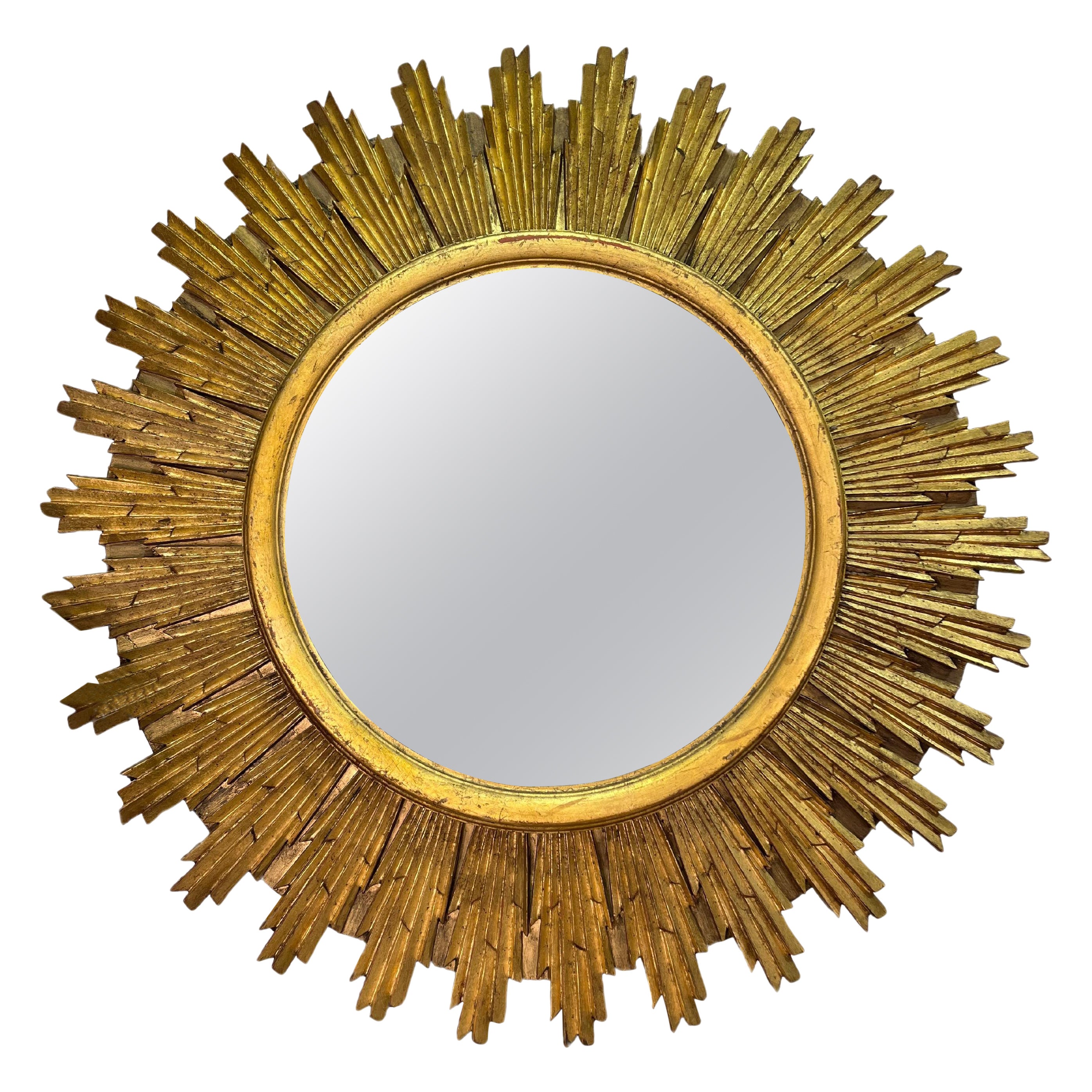 Gilt wood sunburst mirror