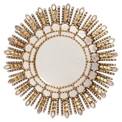 Espejo Sunburst de Madera Dorada