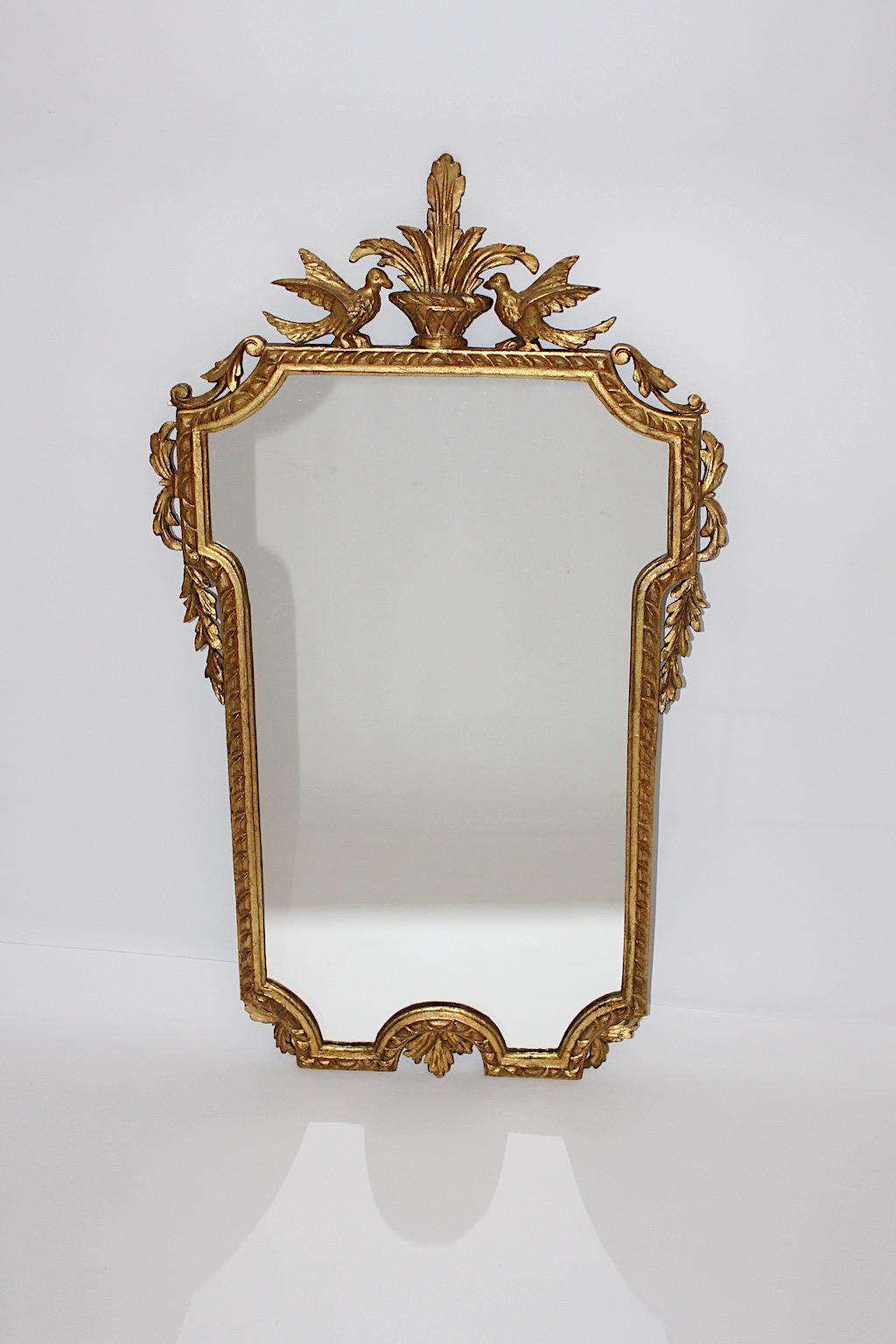 Antique Gilt Carved Wood Wall Mirror or Trumeau Mirror Austria, circa 1795 For Sale 7