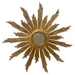 Uhrenspiegel aus vergoldetem Holz, um 1940