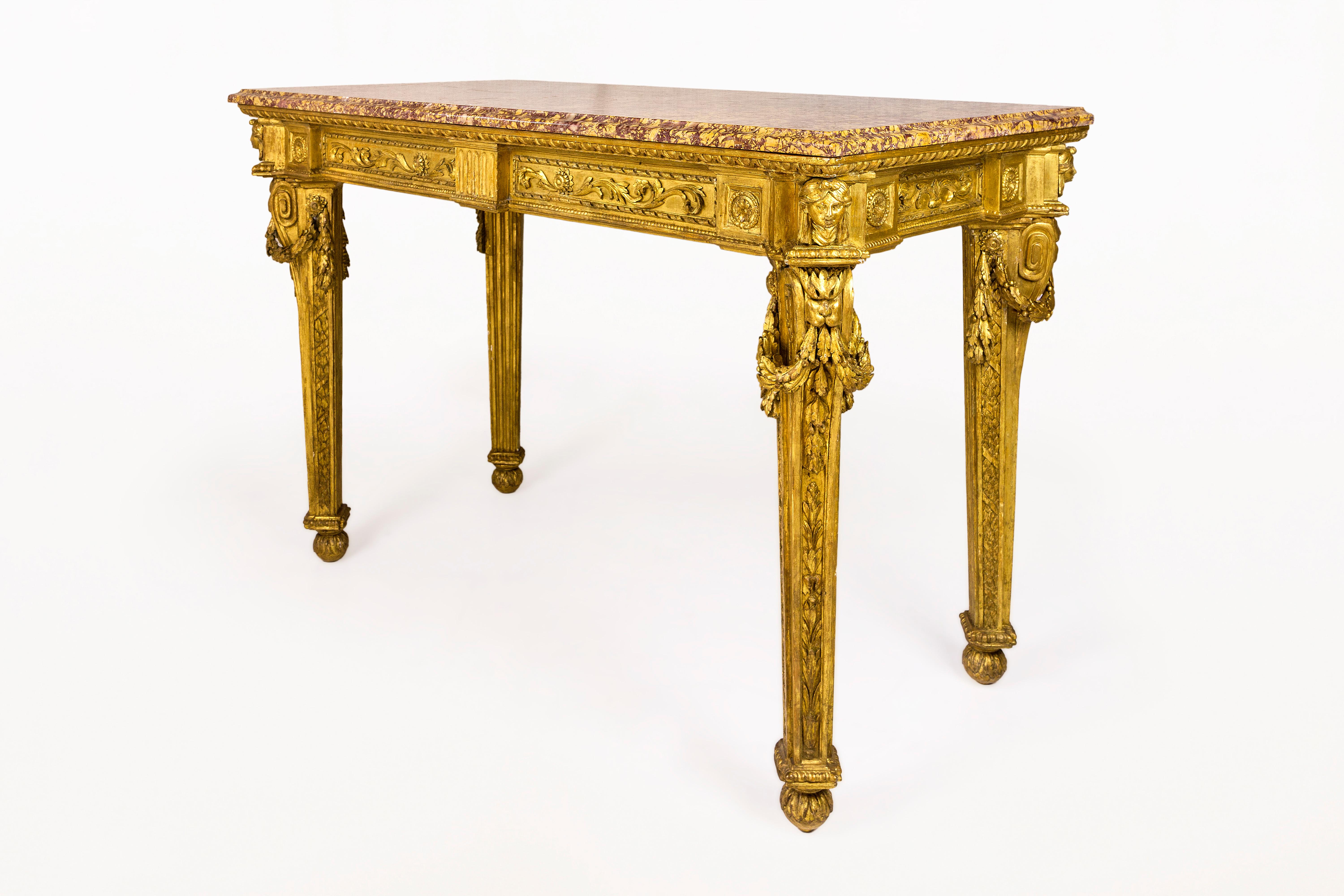 Gilt Wooden Console, 18th Century, Italy 1