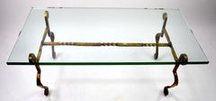Gilt Wrought Iron Base Glass Top made in Spain