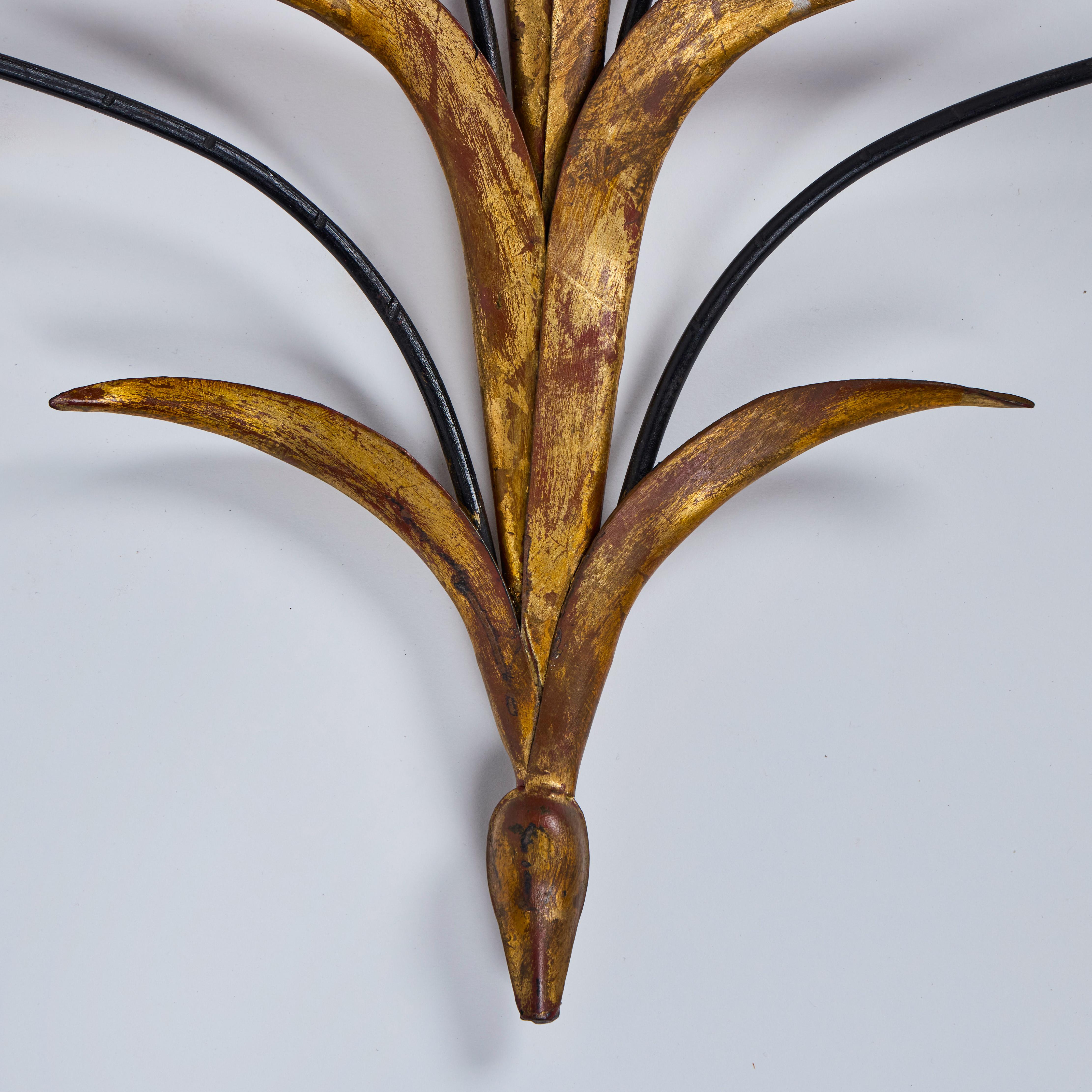 Gilt Wrought Iron Candelabra In Good Condition For Sale In Pasadena, CA