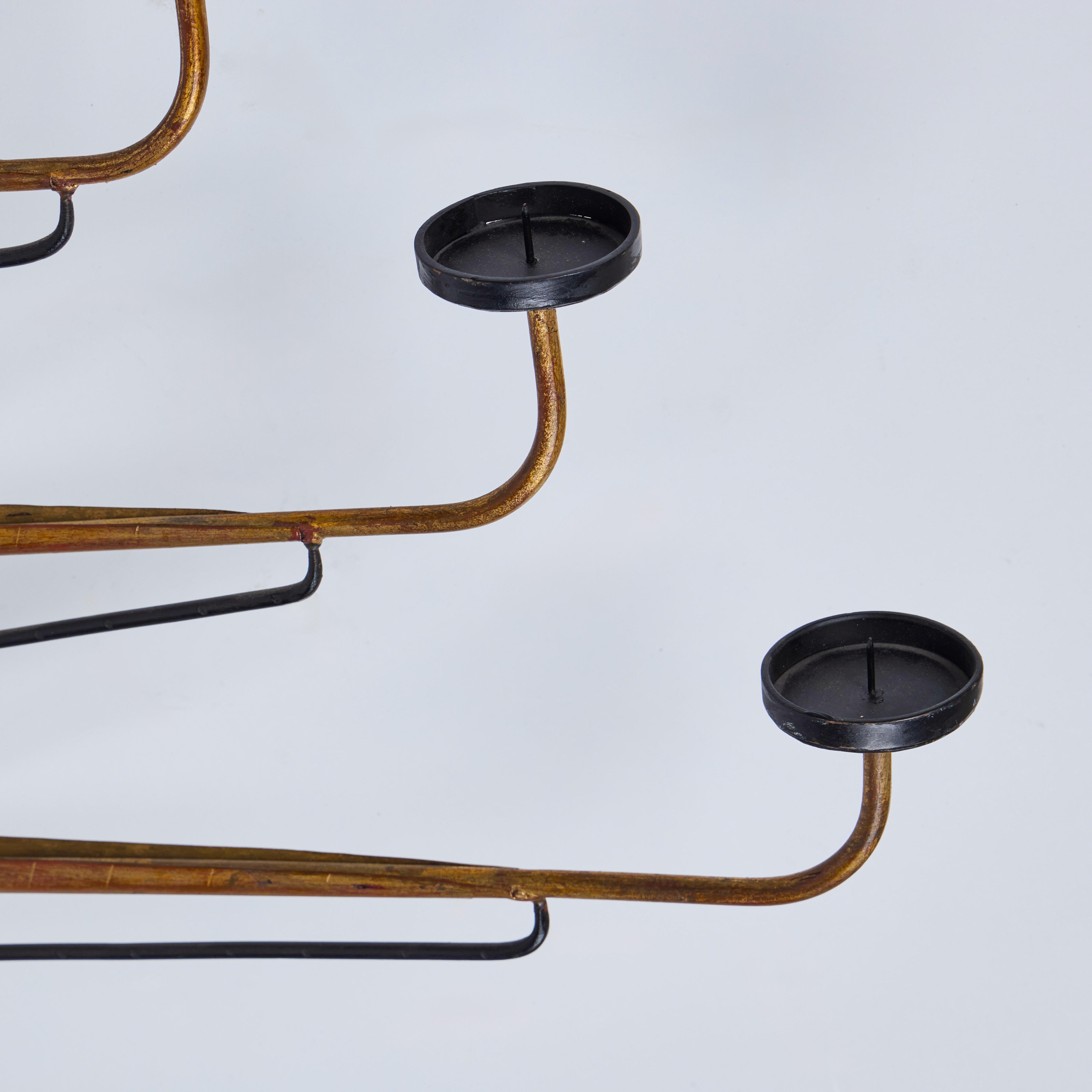 Gilt Wrought Iron Candelabra For Sale 2