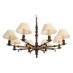 Gilt Wrought Iron Chandelier
