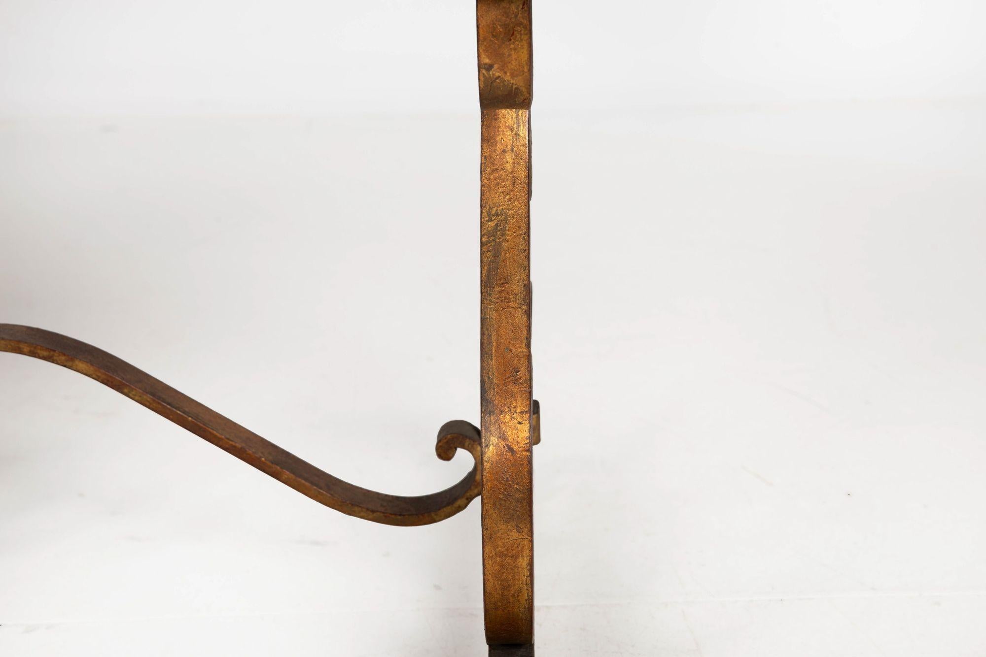 Gilt Wrought Iron Cocktail Coffee Table, manner of Raymond Stubes ca. 1940s in vendita 3