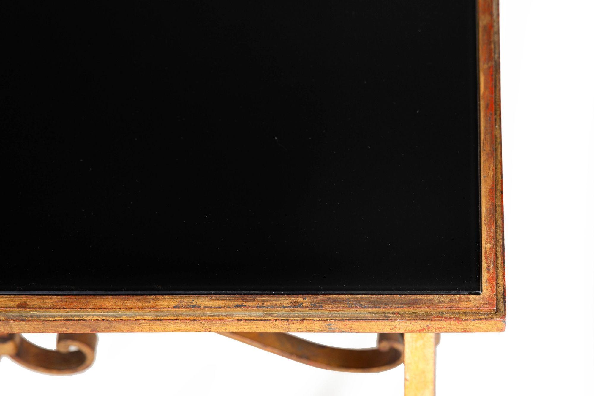 Gilt Wrought Iron Cocktail Coffee Table, manner of Raymond Stubes ca. 1940s in vendita 6