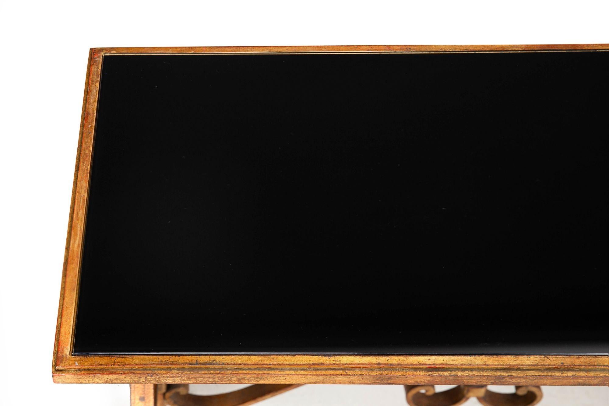 Gilt Wrought Iron Cocktail Coffee Table, manner of Raymond Stubes ca. 1940s In condizioni buone in vendita a Shippensburg, PA