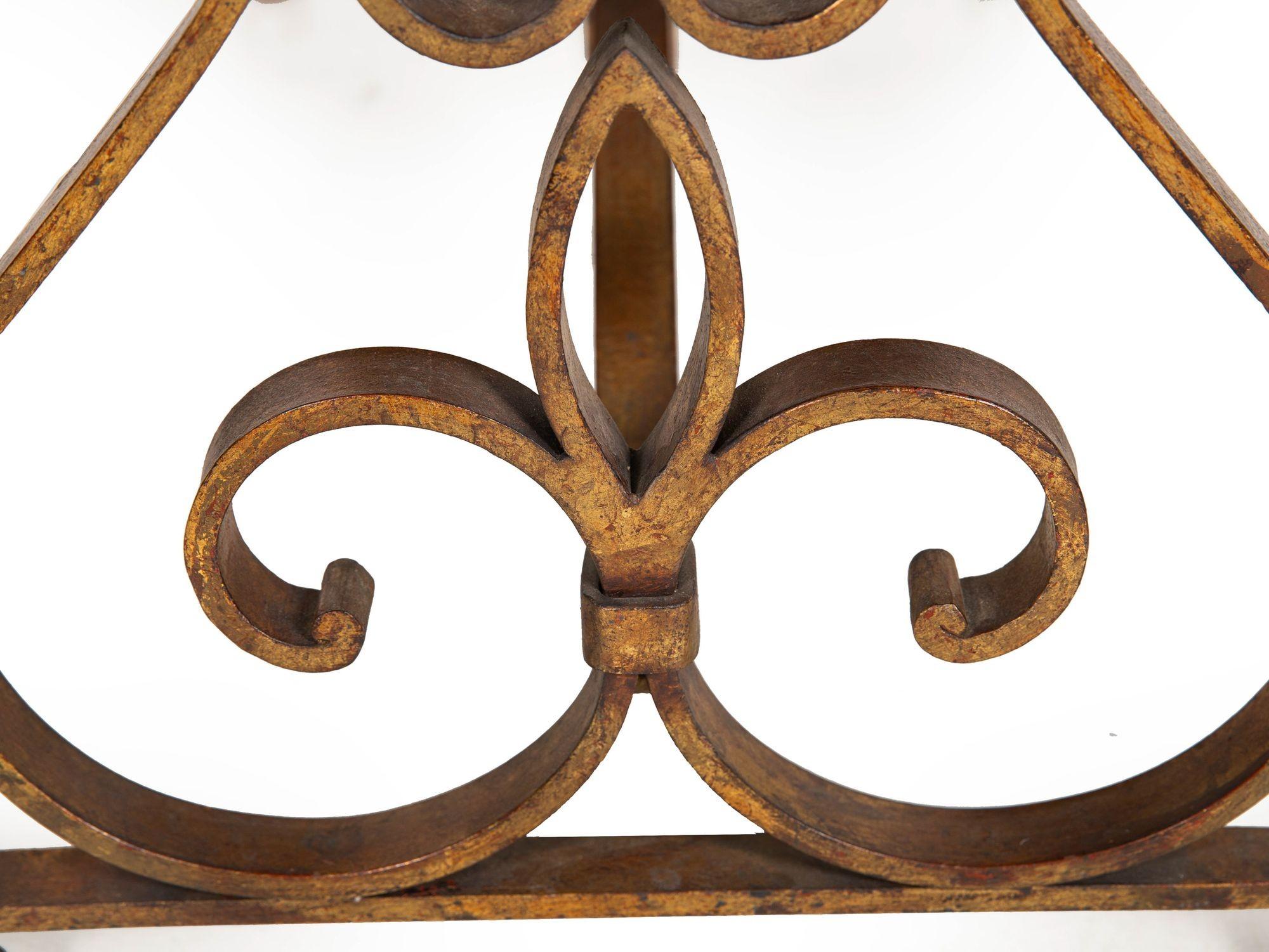 Gilt Wrought Iron Cocktail Coffee Table, manner of Raymond Stubes ca. 1940s in vendita 1