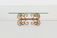 Couchtisch aus vergoldetem Schmiedeeisen im Stil von Maison Jansen