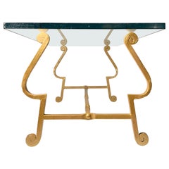 Gilt Wrought Iron Continental Coffee Table