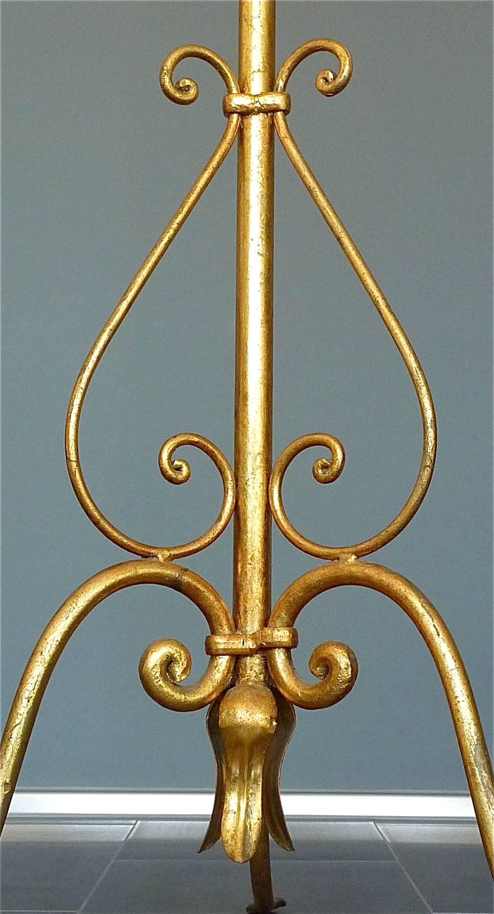 Italian Gilt Wrought Iron Metal Coat Stand Hat Rack Kögl Style, Italy, 1950s
