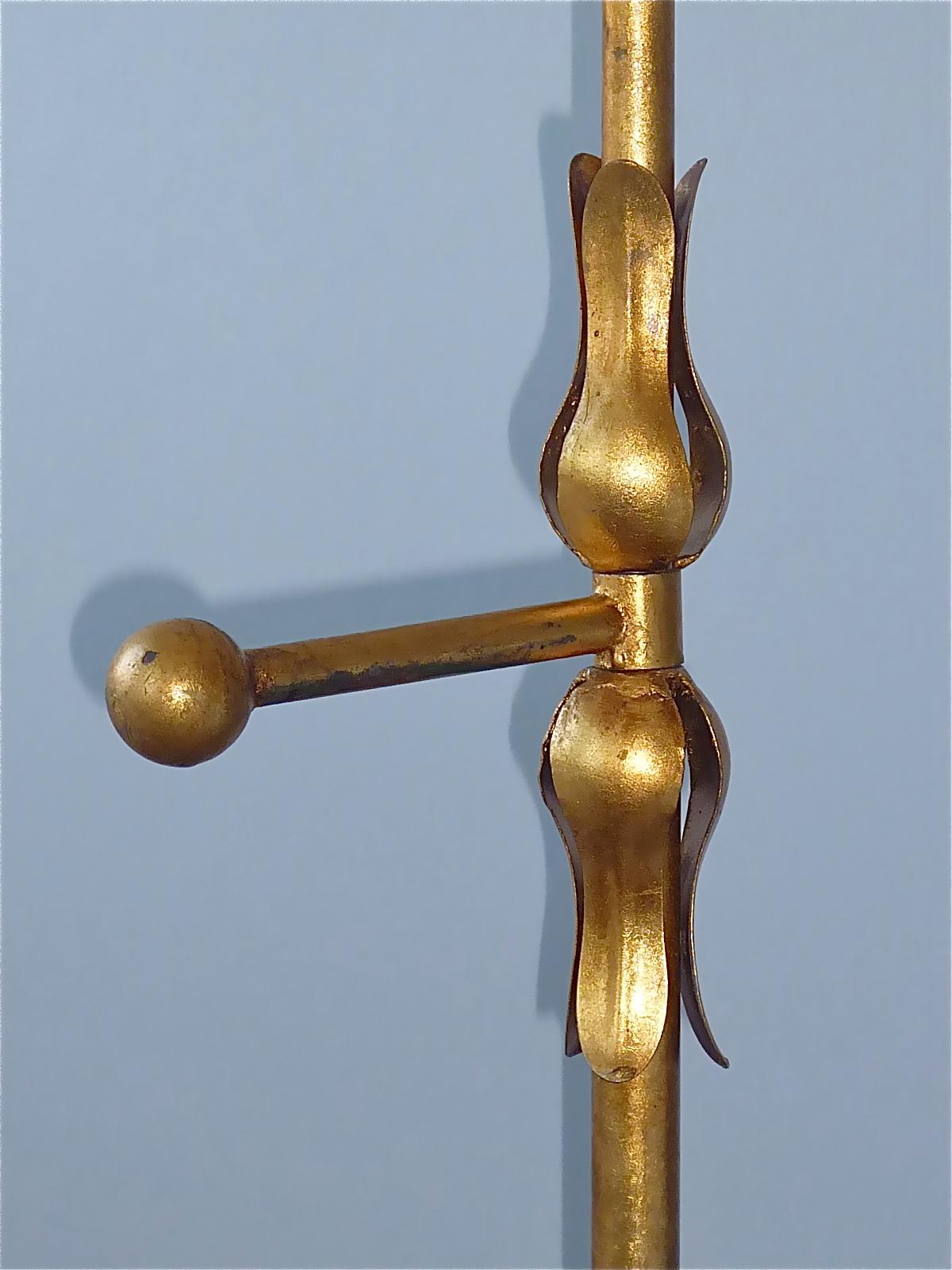 Gilt Wrought Iron Metal Mid-Century Coat Stand Hat Rack Kögl Style, Italy 1950s 5