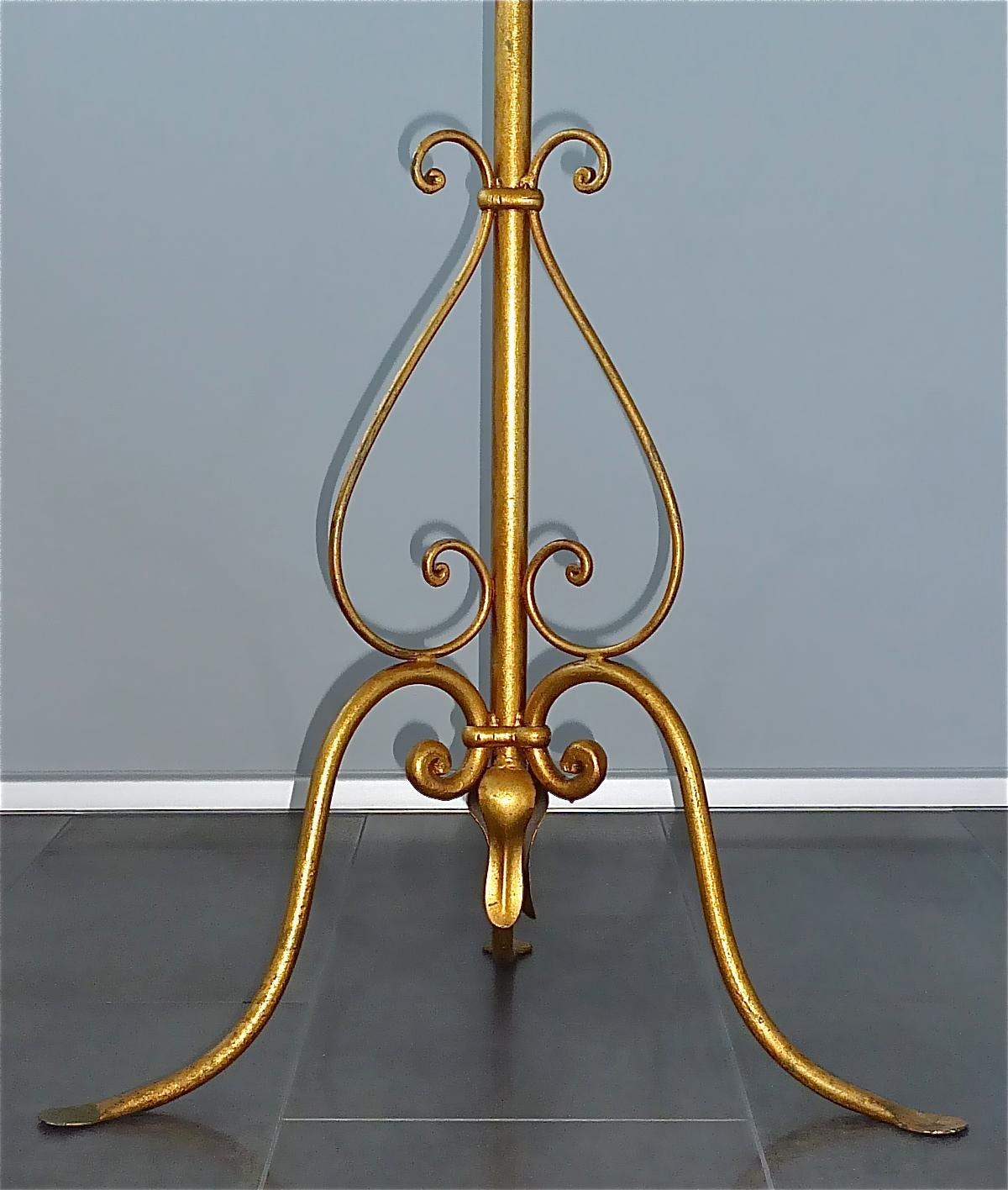 Gilt Wrought Iron Metal Mid-Century Coat Stand Hat Rack Kögl Style, Italy 1950s 8