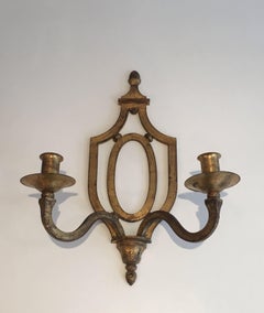 Gilt Wrought Iron Wall Lights in the Style of Gilbert Poillerat, Circa 1940