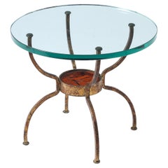 Gilt Wrought Iron With Fused Amber Glass Insert, Mexico 1960's Gilt Wrought Iron With Fused Amber Glass Insert, Mexico 1960's