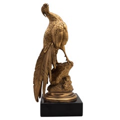 Gilted Bronze 19th Century French Pheasant by Ferdinand Pautrot