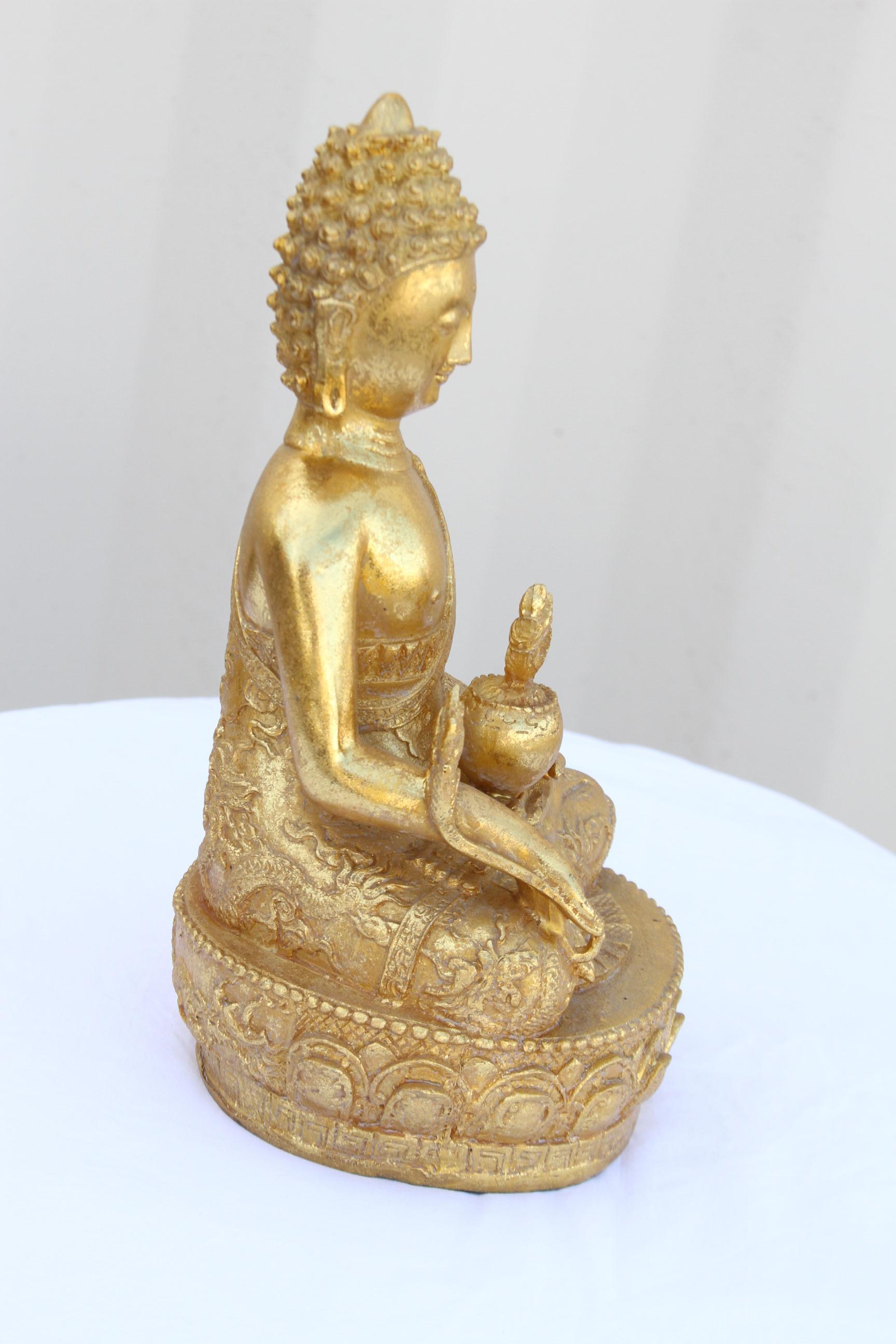 Calco Buddha meditante in bronzo dorato in vendita