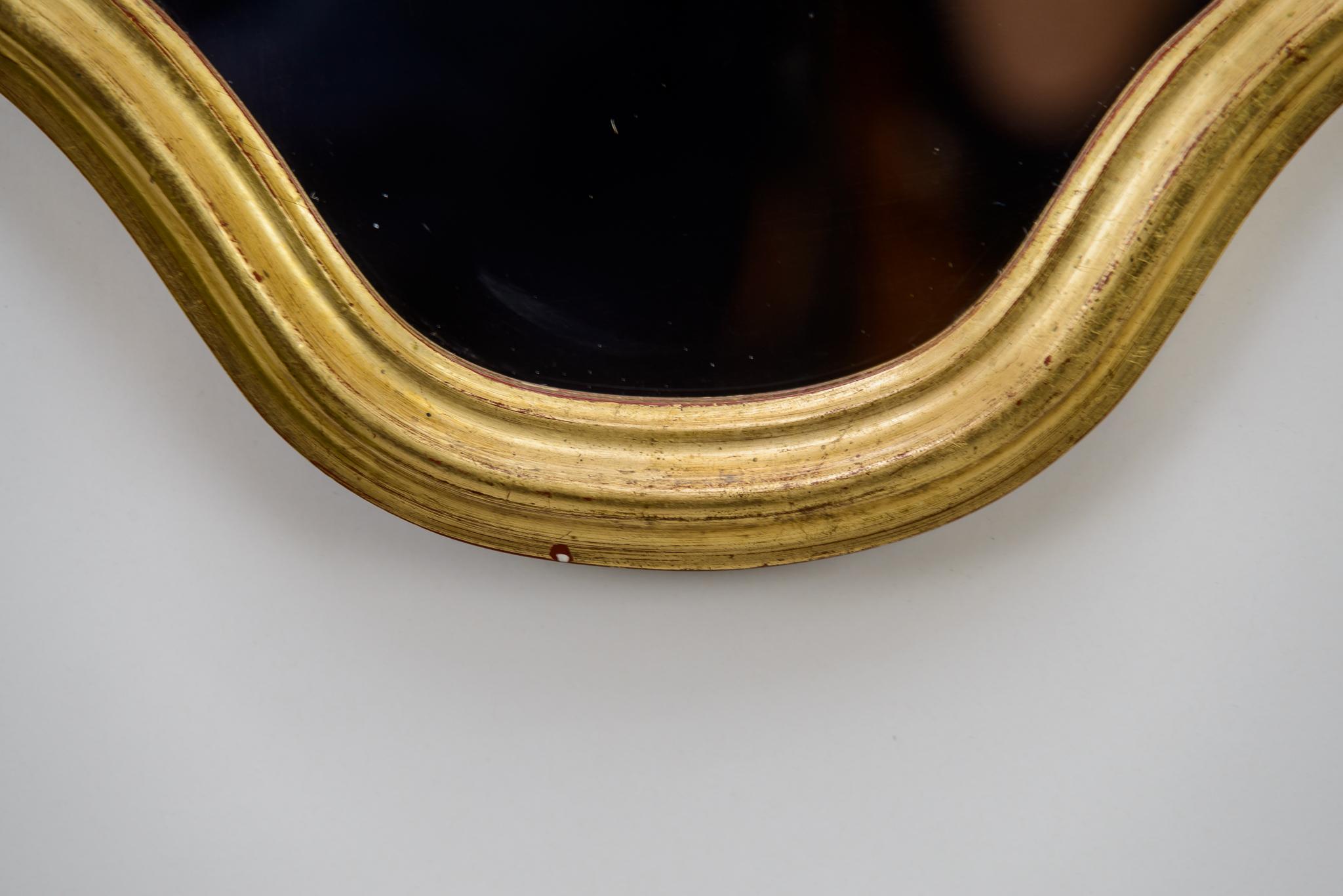 Mid-Century Modern Gilded Wood Mirror Vienna, circa 1960s