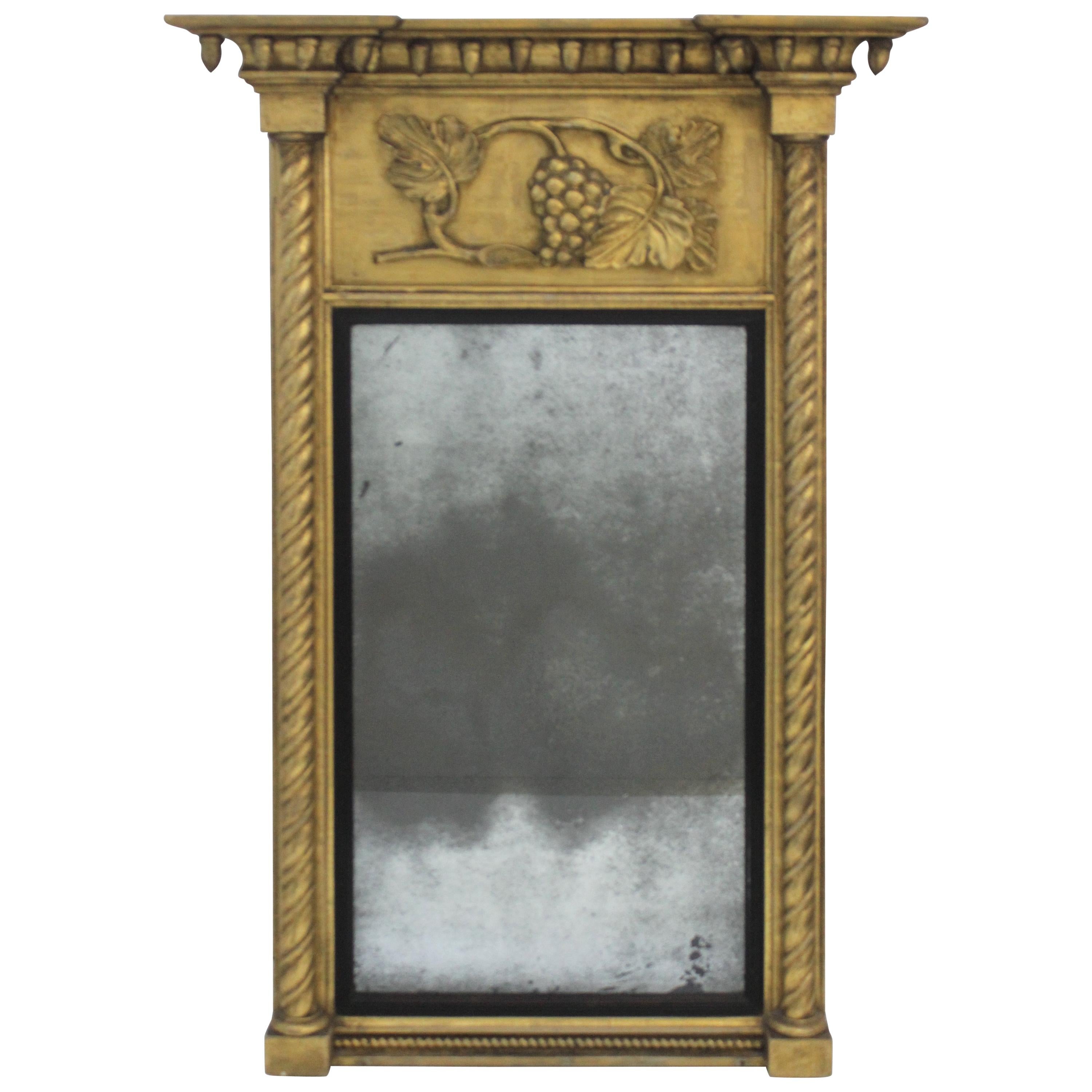 Giltwood 1860s Carved Neoclassical Mirror