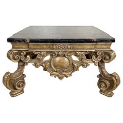 Table basse en bois doré et marbre ébonisé par Brustlin Workshop, Los Angeles