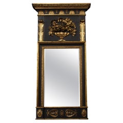Antique Giltwood and Ebonized Pier Mirror