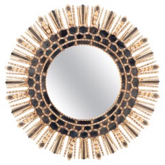 Giltwood and Gesso Sunburst Mirror, C 1970