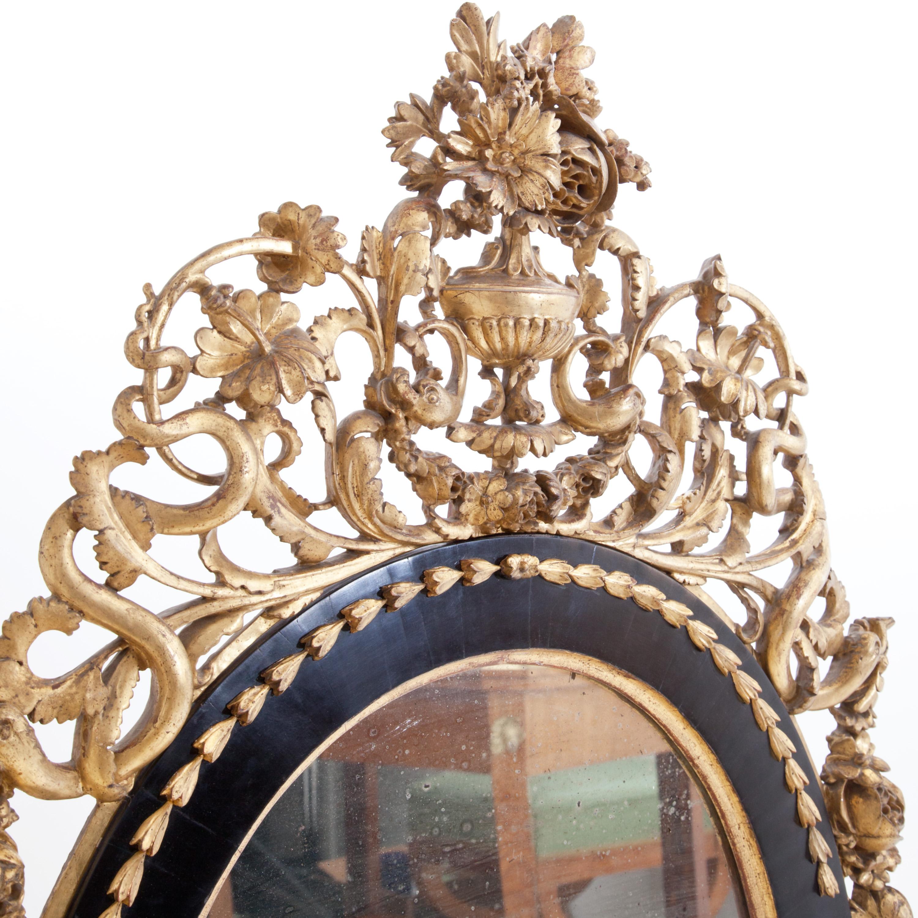 Giltwood and Mahogany Mirror with Marble Top, Piedmont / Italy, 18th Century 3