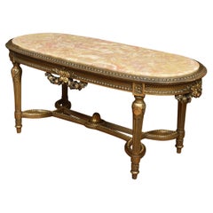 Antique Giltwood and Marble Coffee Table
