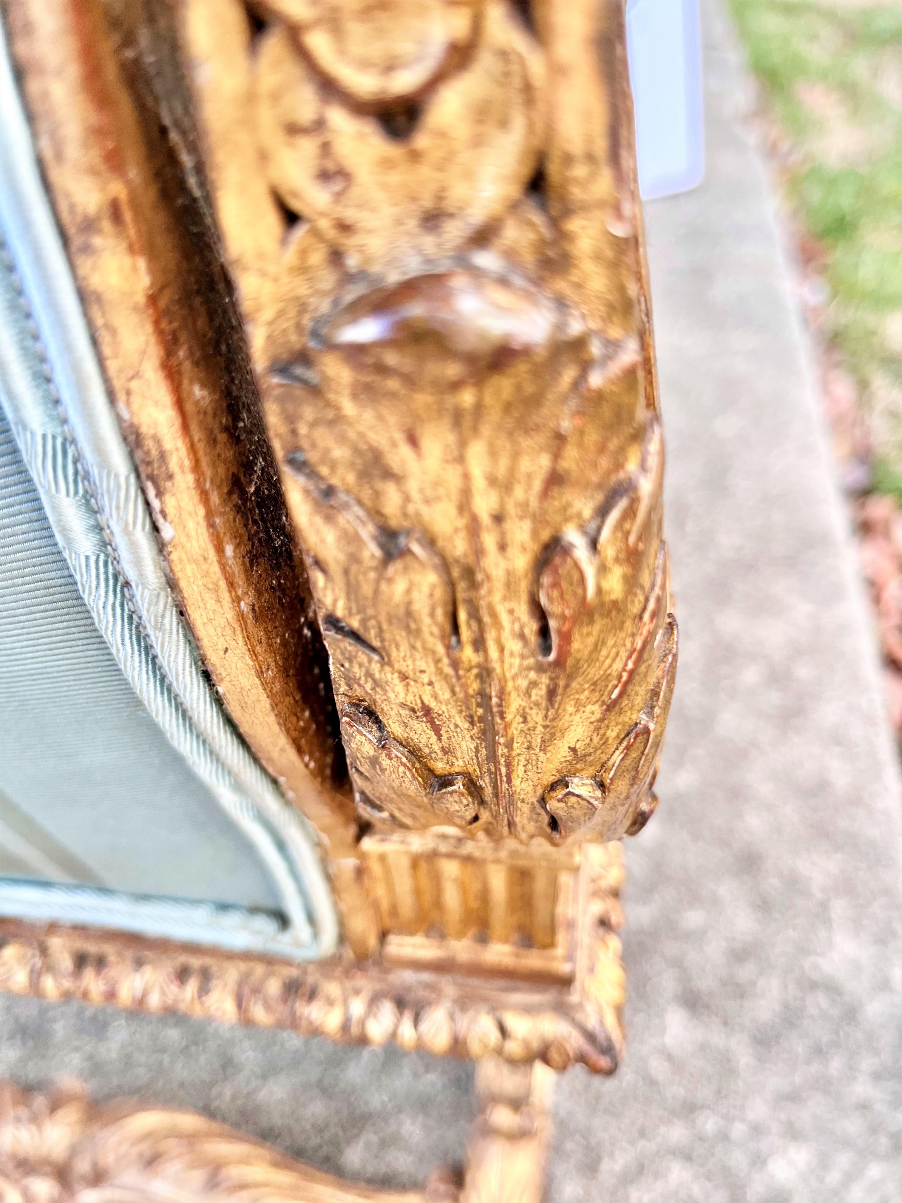 Giltwood Bench or Window Seat in Louis XV Style For Sale 3