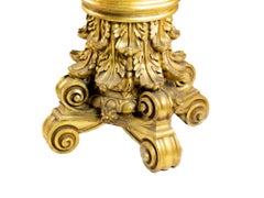 Giltwood Carved Capital Pedestal Base, Early 20th Century
