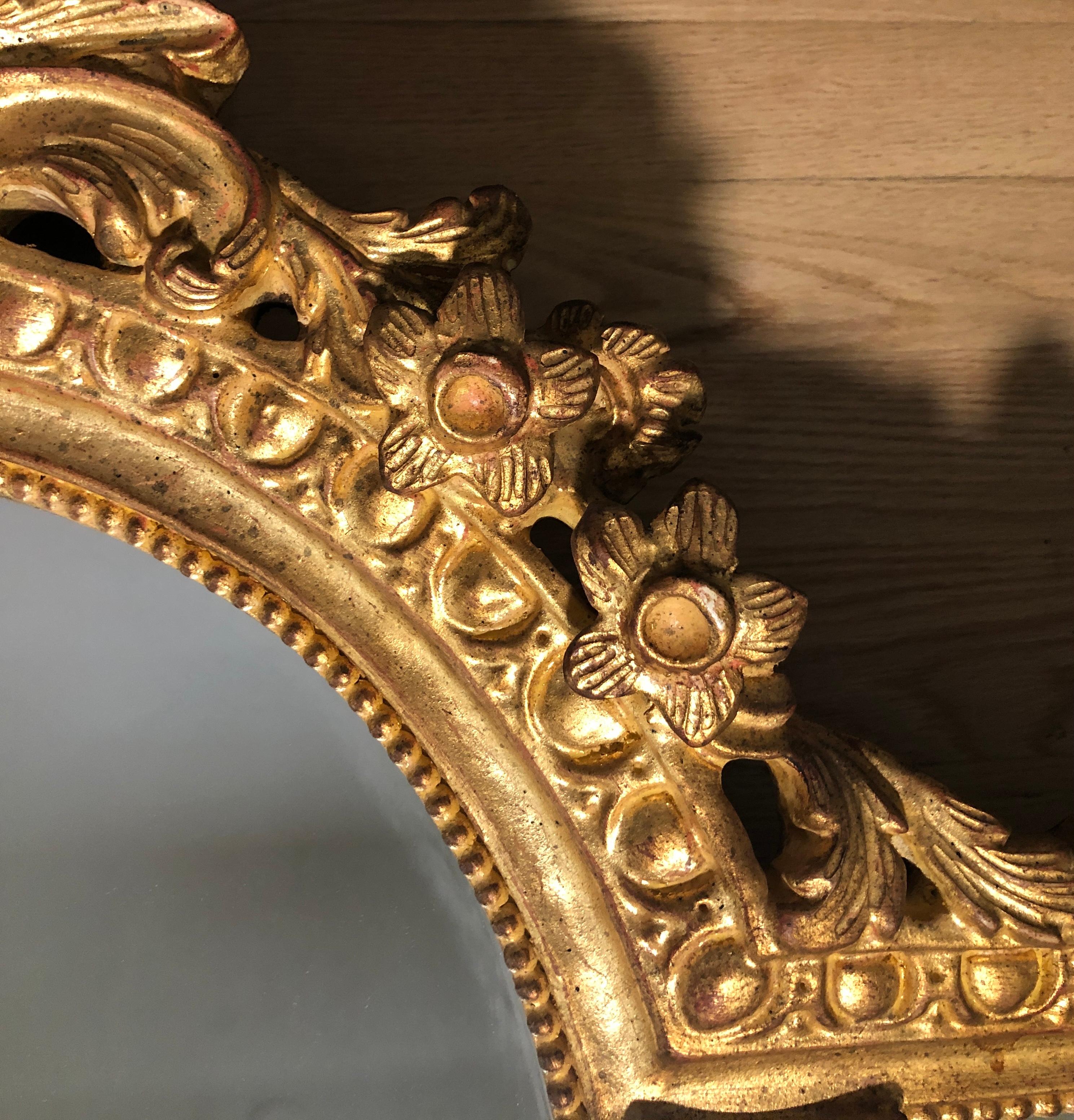 Wood Giltwood Carved Louis XVI Style Mirror