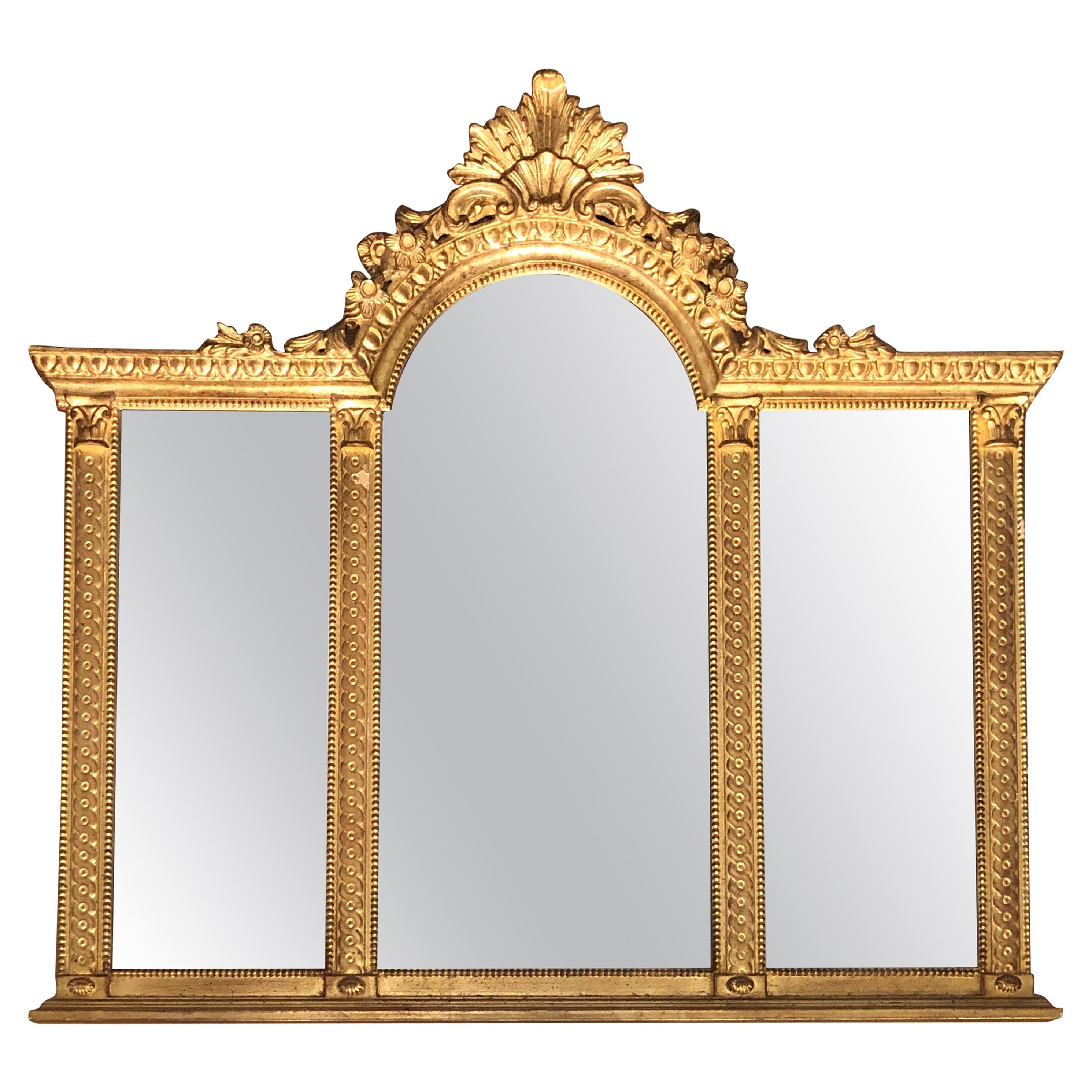 Giltwood Carved Louis XVI Style Mirror