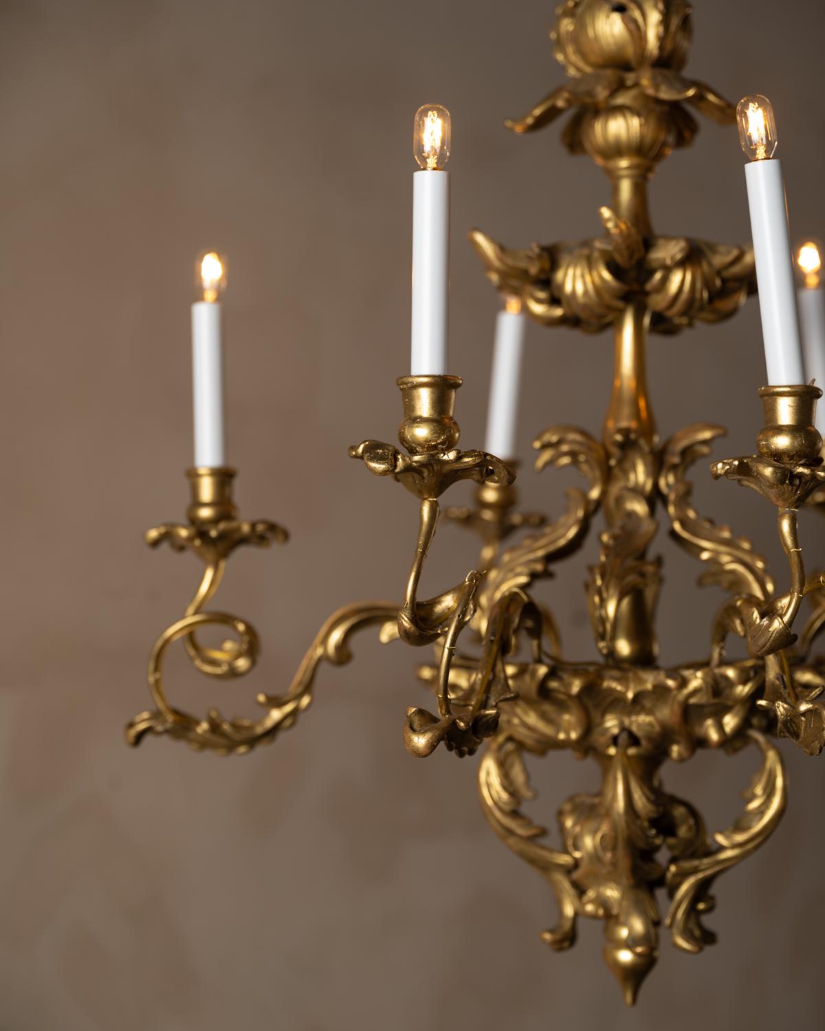 Barocco Lampadario Giltwood in vendita