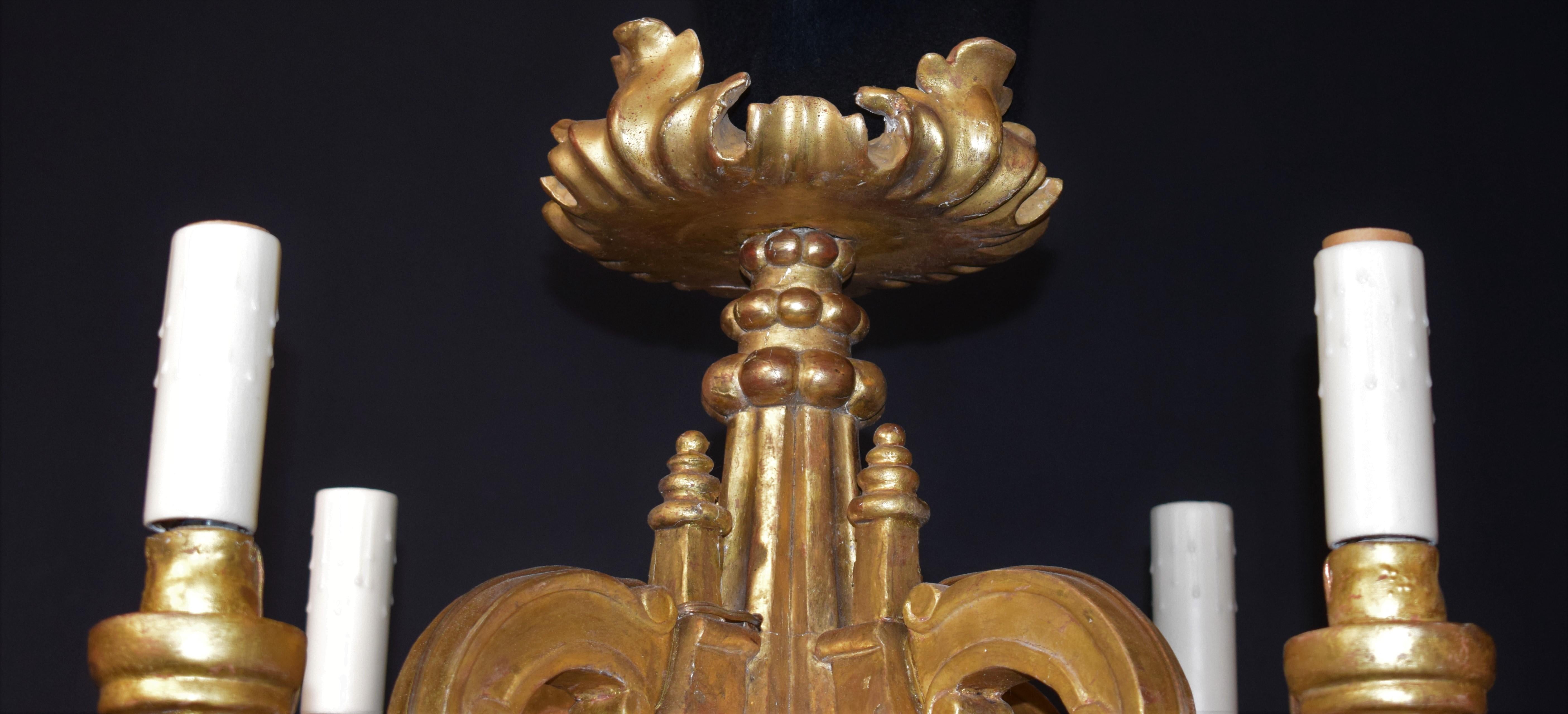 19th Century Giltwood Chandelier For Sale