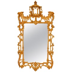 Giltwood Chinoiserie Pagoda Style Mirror
