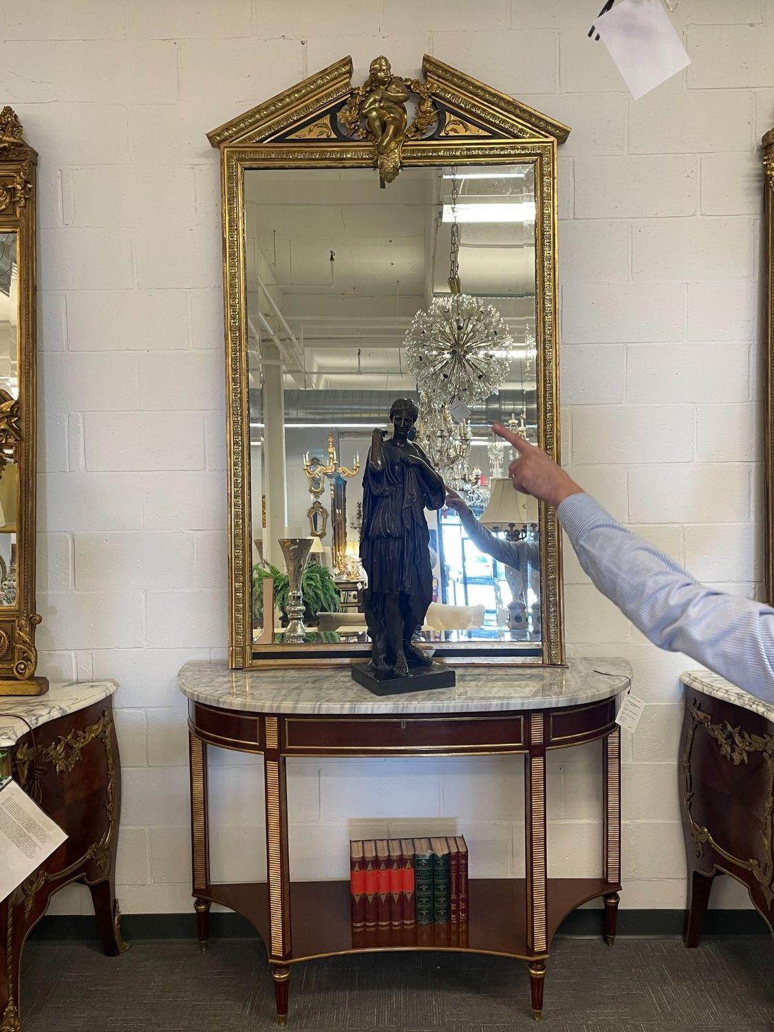 Giltwood Console, over the Mantle or Floor Mirror, Beveled, 19th/20th Century 2