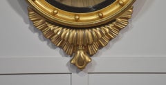 Giltwood Convex Wall Mirror with Eagle Crest