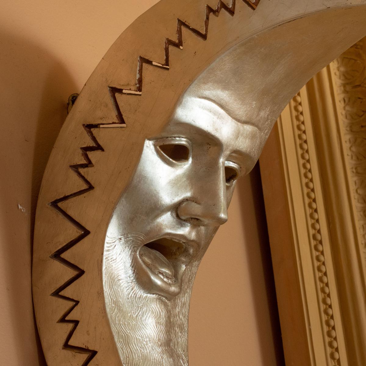 American Giltwood Crescent Moon Wall Sculpture by Carlos Villegas For Sale