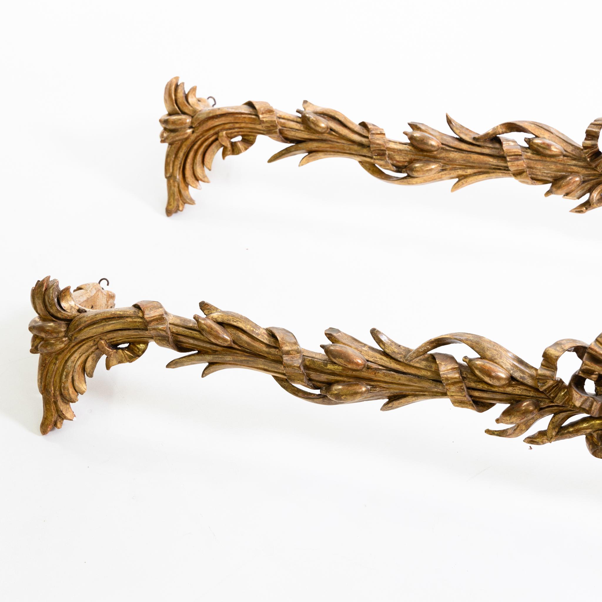 Rodes de rideau en bois doré, Italie, XIXe siècle Bon état - En vente à Greding, DE