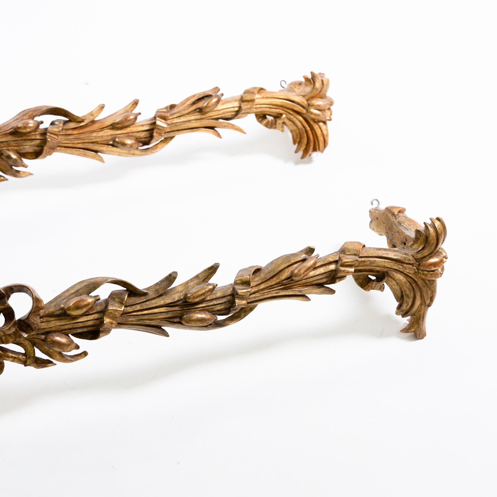 Italian Giltwood Curtain Rods, Italy, 19th Century For Sale