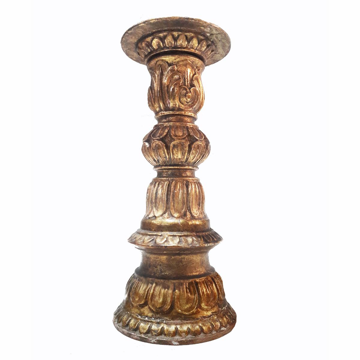 Giltwood Decorative Candlestick In Good Condition For Sale In New York, NY