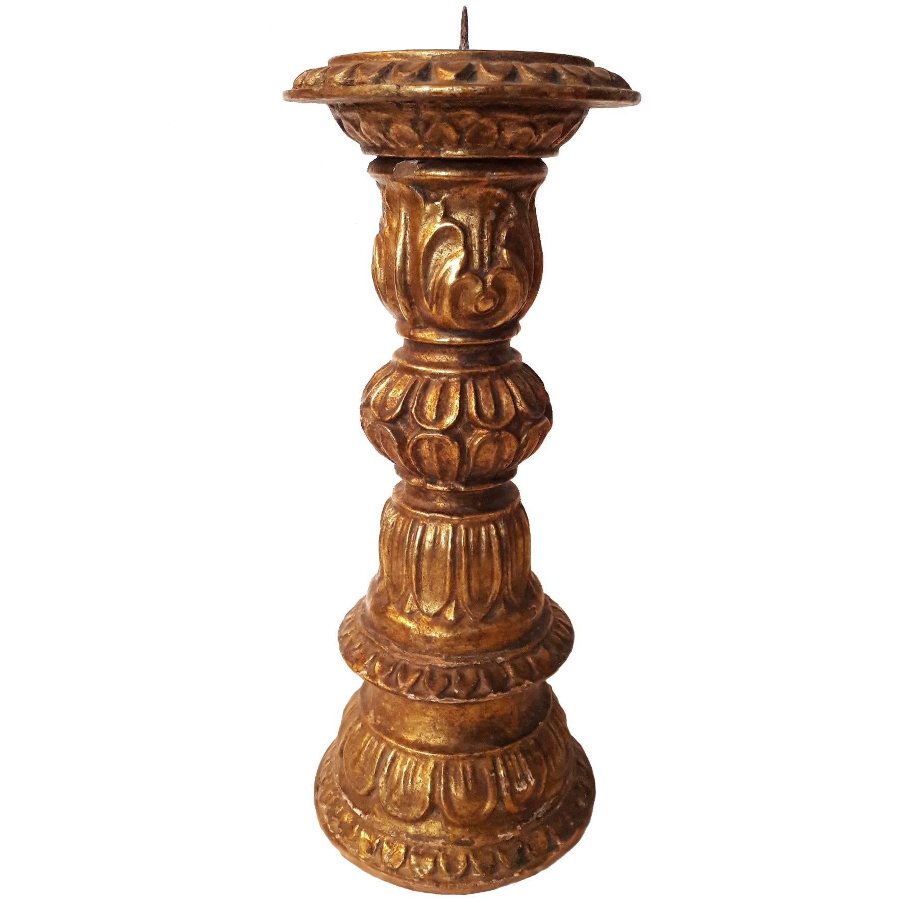 Giltwood Decorative Candlestick For Sale