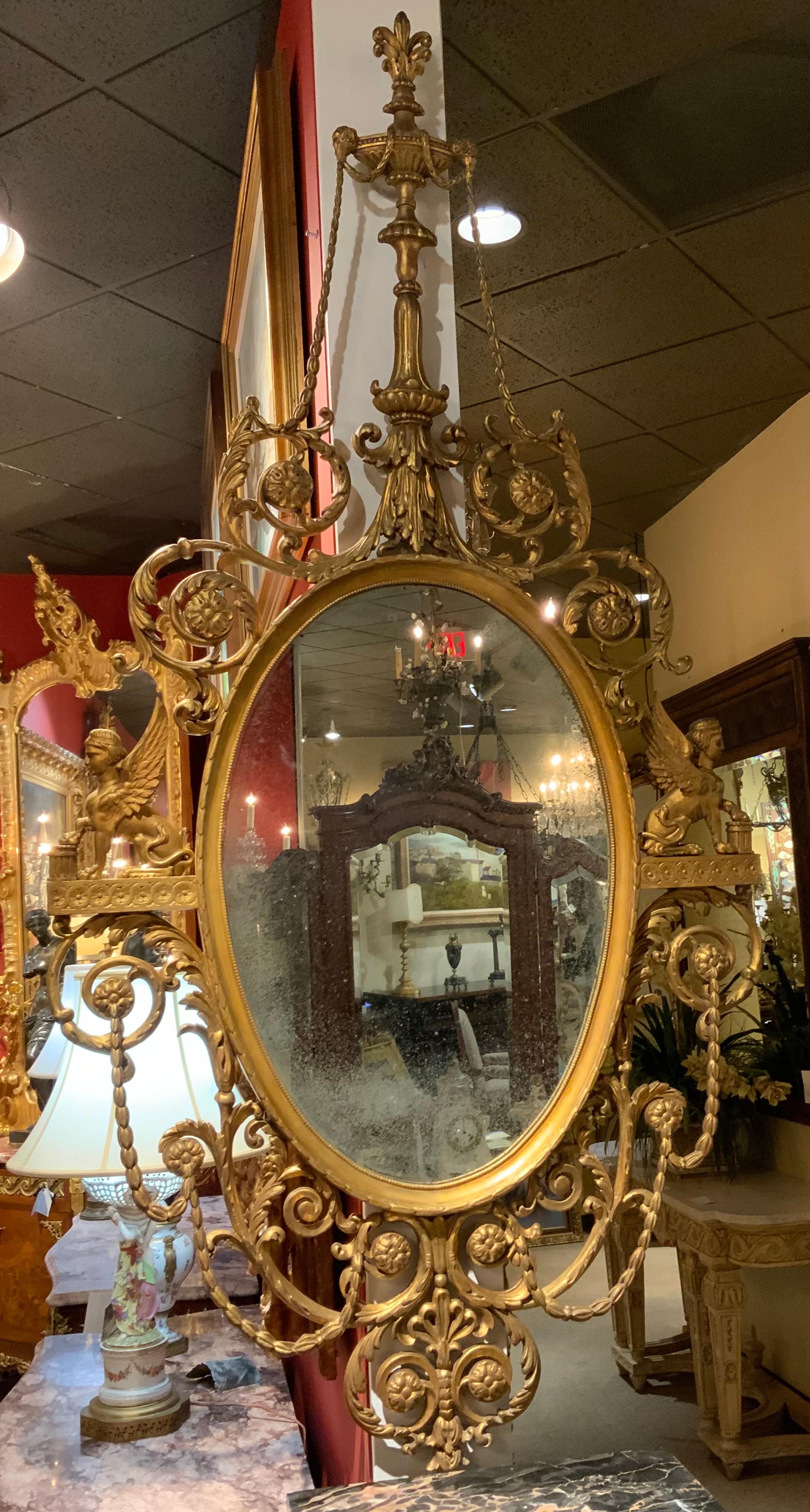 Miroir Empire en bois doré C.I.C. en vente 6
