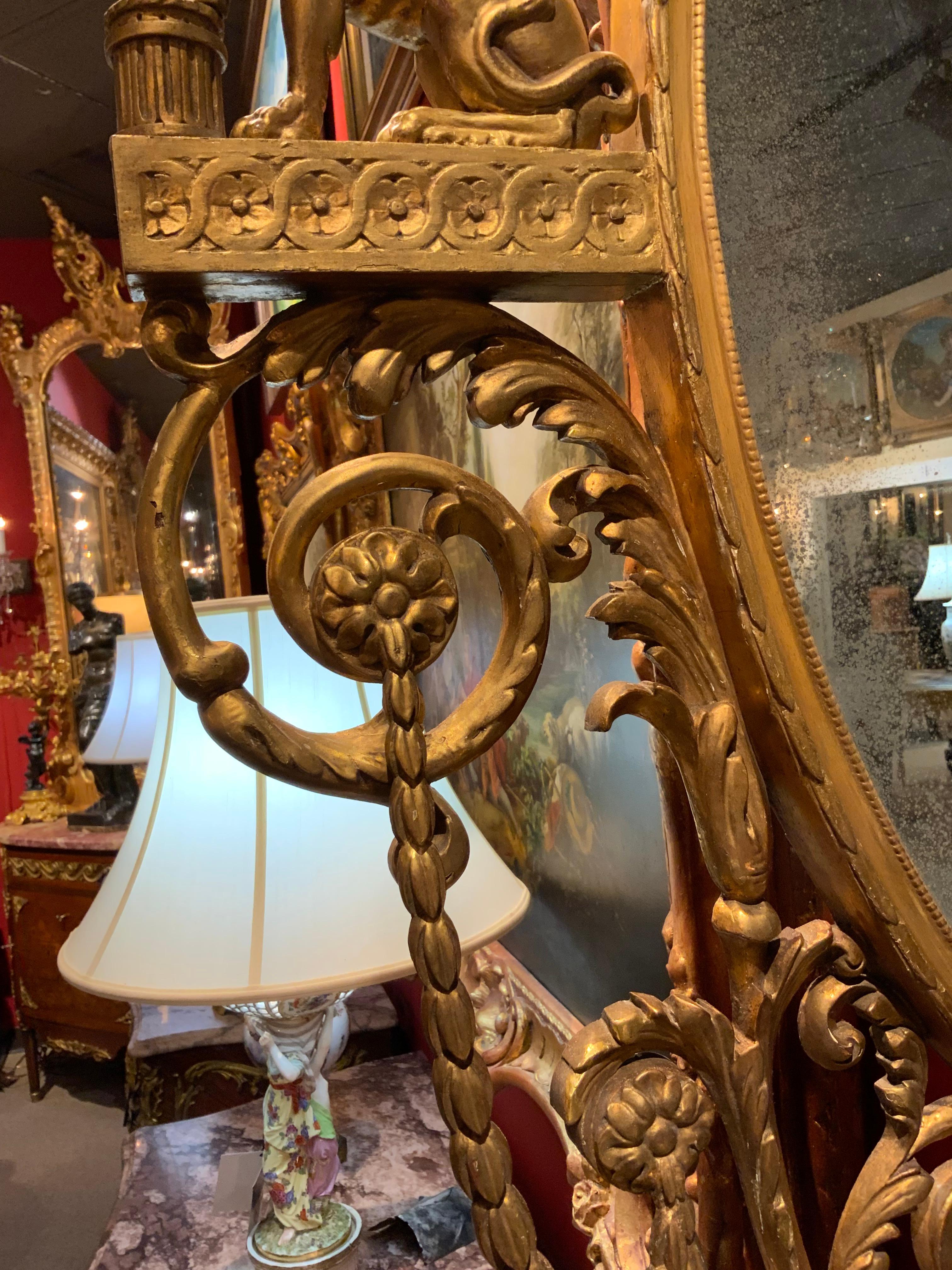 Miroir Empire en bois doré C.I.C. en vente 1