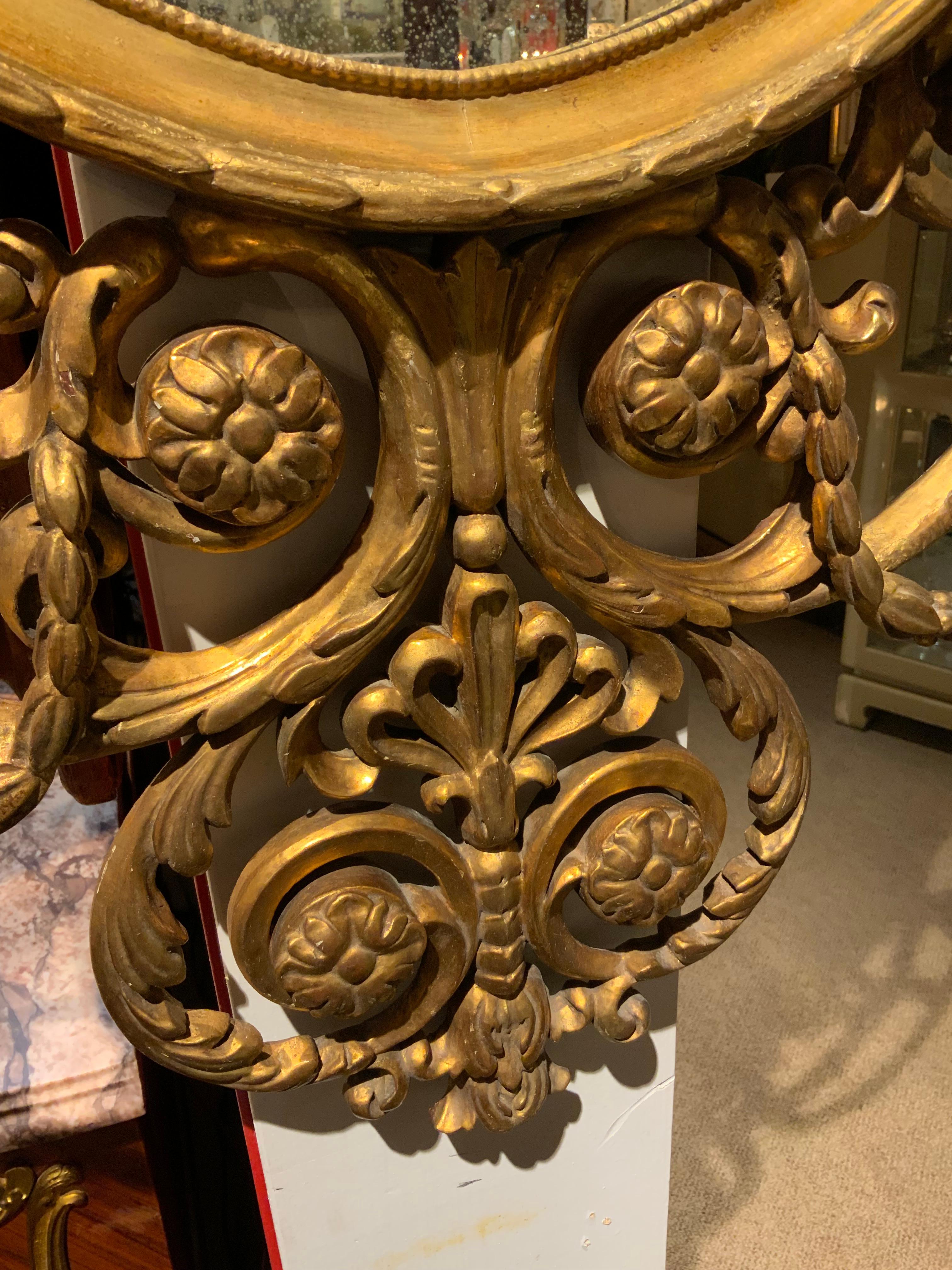 Miroir Empire en bois doré C.I.C. en vente 2