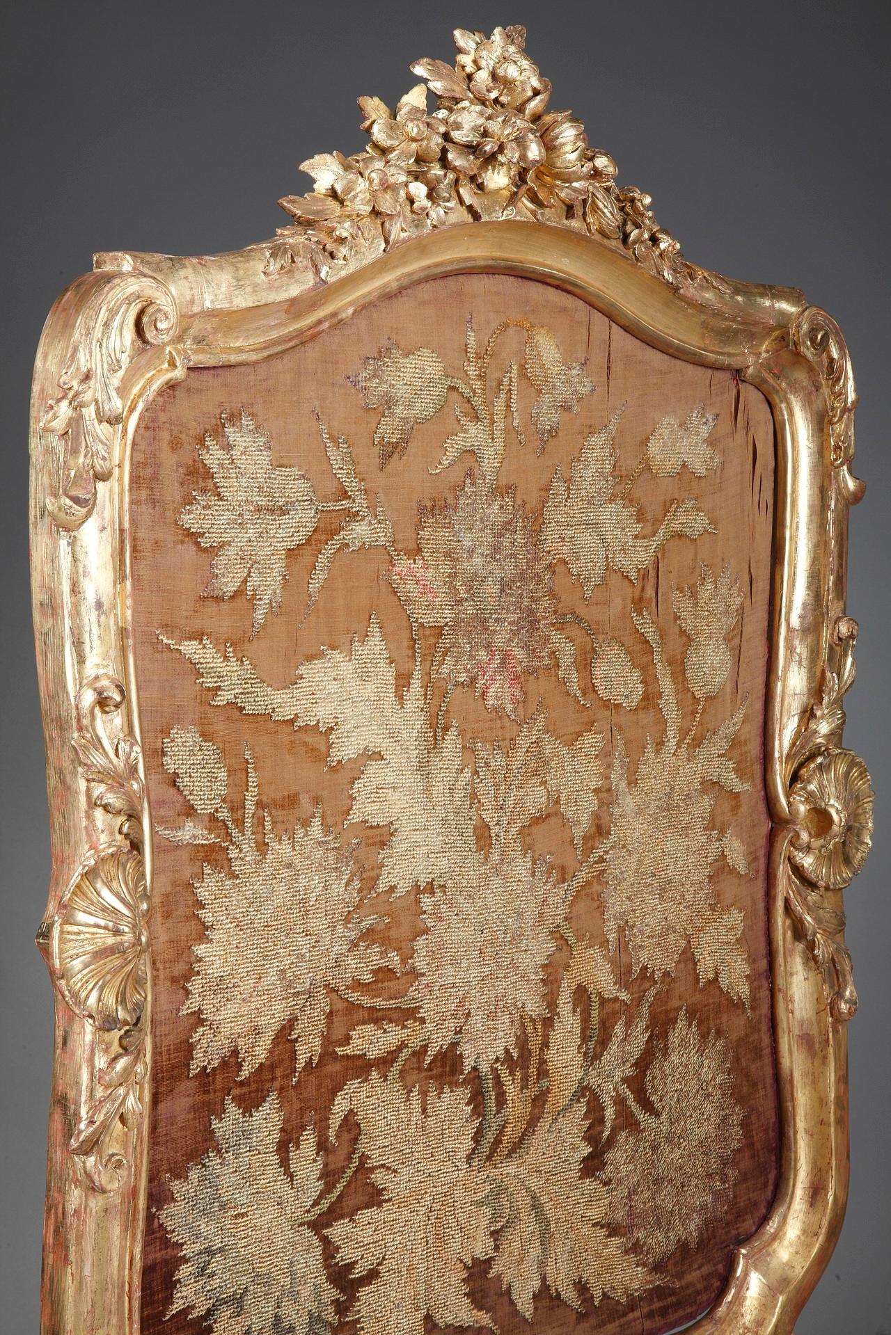 Giltwood Fire Screen in Louis XV-Style, Charles Mauricheau-Beaupré Collection 8
